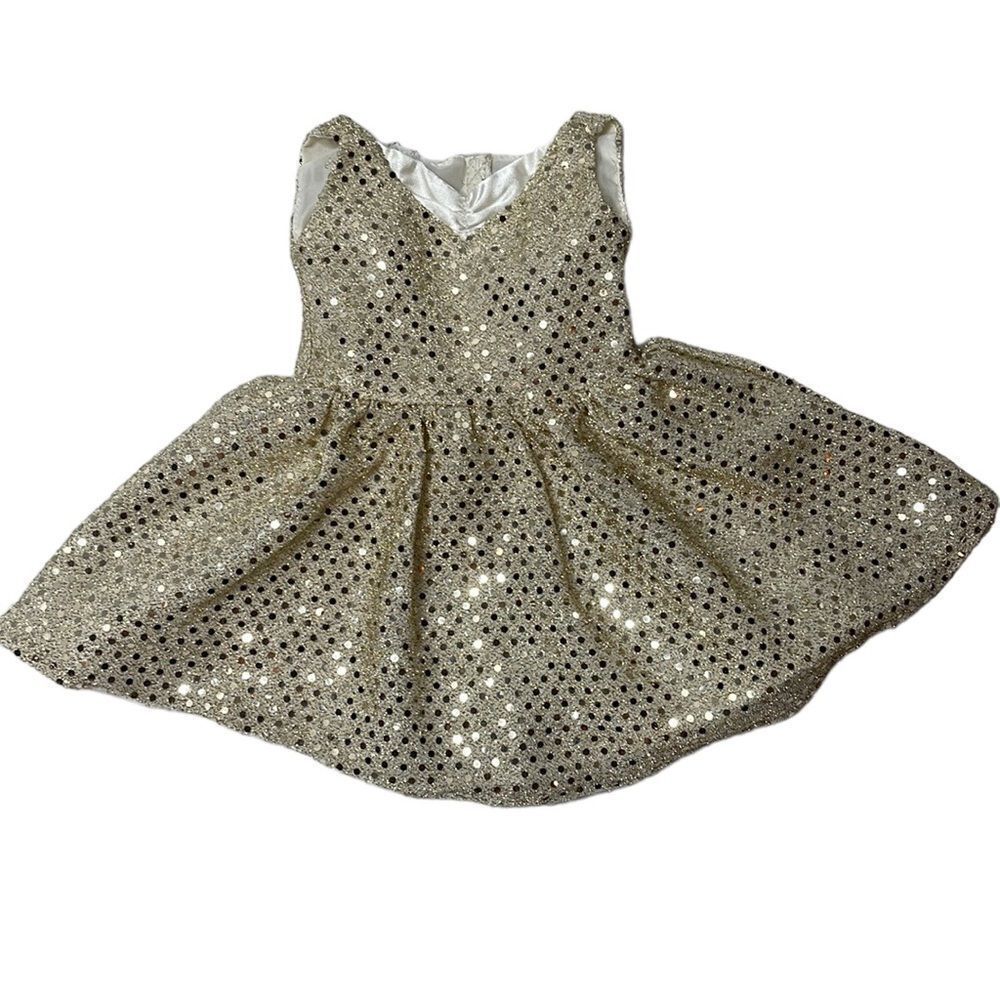 American Girl Tis The Season Christmas Holiday Gold Dress.